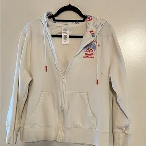 Disney Cream Color Graphic Hoodie The Merriest Place on Earth Walt Disney World